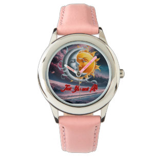 Montre Beau moment entre la lune et le soleil sur un