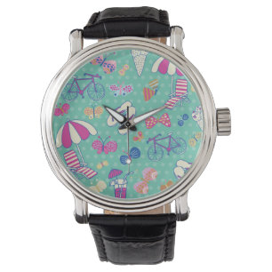 Montre Beau motif avec des éléments d'été