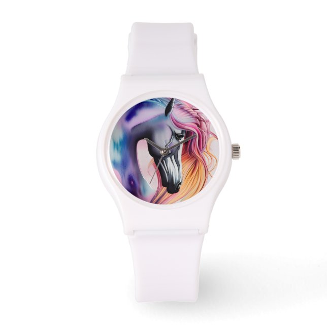 Montre Beau Pastel Unicorn Horse Triptych (Recto)