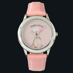 Montre Beauté Moderne Pastel Pink Teddy Ours Avec Nom<br><div class="desc">Beauté Moderne Pastel Pink Teddy Ours Avec Nom</div>