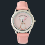 Montre Beauté Moderne Pastel Pink Teddy Ours Avec Nom<br><div class="desc">Beauté Moderne Pastel Pink Teddy Ours Avec Nom</div>