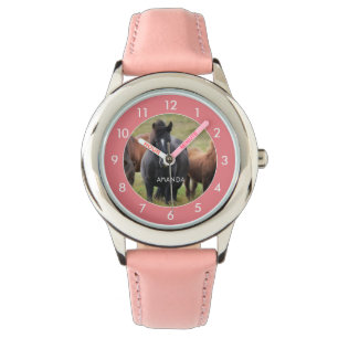Montre Beaux chevaux roses enfants
