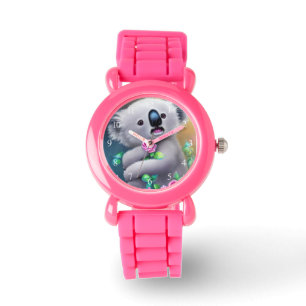 Montre Bébé adorable Ours Koala avec fleurs