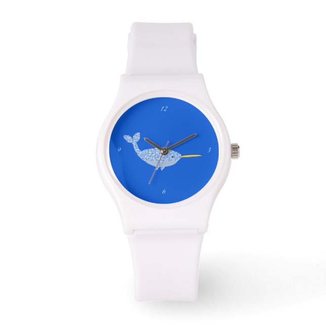 Montre Bébé bleu mignon garçon Narwhal (Recto)