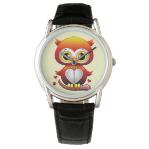 Montre Bébé Chouette Amour Caricature Coeur