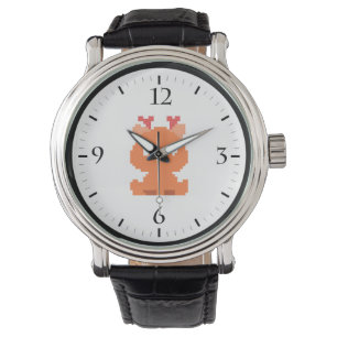 Montre Bébé de cerf mignonne à pixellisation jouant aux c