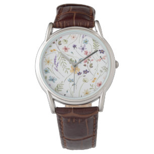 Montre Bébé en fleurs de jardin sauvage