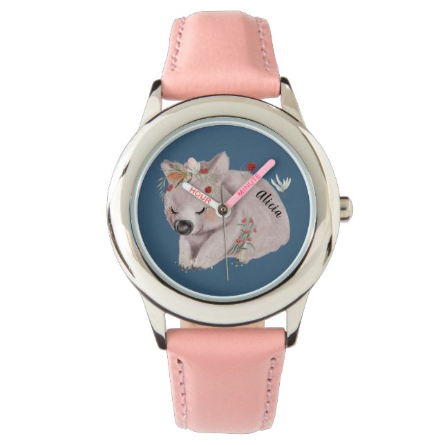 Montre Bébé mignon Wombat Gold Speckle personnalisé (devant)