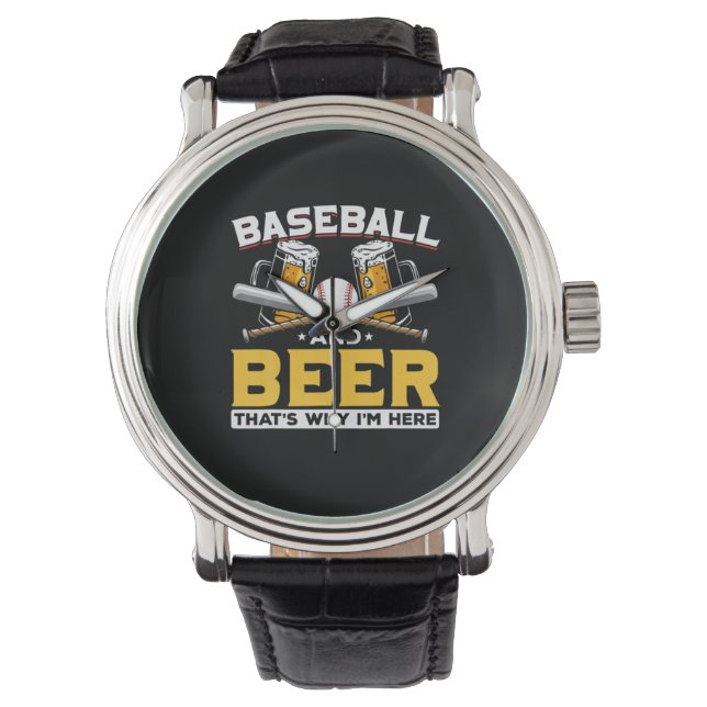 Montre Beer Drinker Baseball Beer Humor Birthday (devant)