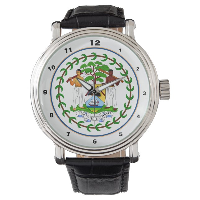 Montre Belize Flag & Belize tendance mode / design watch (devant)
