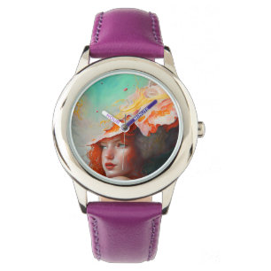 Montre Belle artiste Abstraite Red Haired Ginger Girl