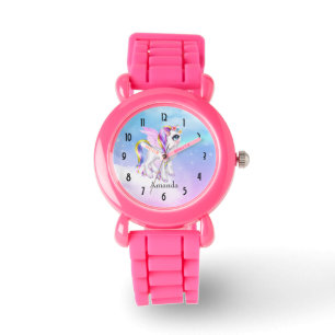 Montre Belle licorne avec Rainbow Mane & Tail