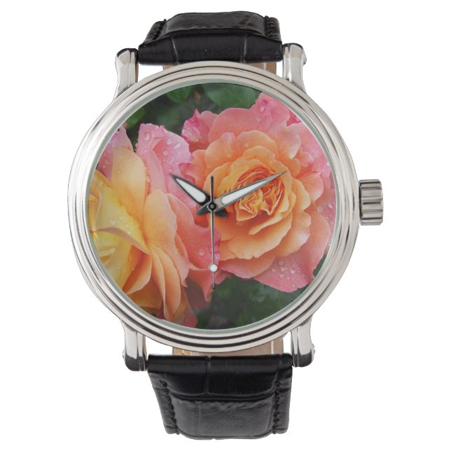 Montre Belle photo rose rose et orange (devant)
