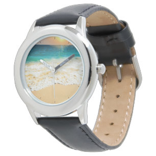 Montre Belle plage d'été coucher de soleil