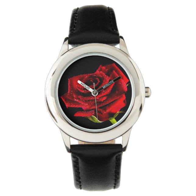 Montre Belle rose rouge (devant)