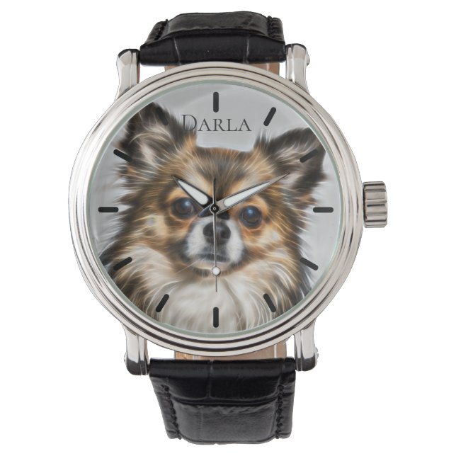 Montre Belle Tri-Color Chihuahua Personnalisé (devant)
