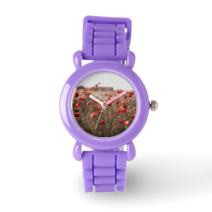 Montre belles fleurs de coquelicot