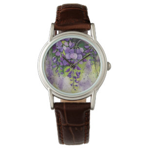 Montre Belles Fleurs De Wisteria En Aquarelle