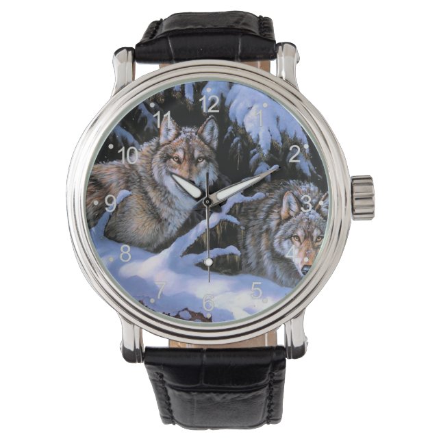 Montre Belles Peintures Deux Loups (devant)