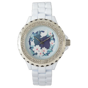 Montre Belles tourterelles blanches