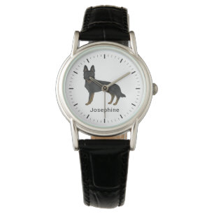 Montre Berger Allemand Bi-Noir GSD Chien Avec Nom Personn