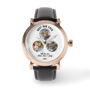 Montre Best Papa Ever 3 Photos Père`s Day Keepsaké