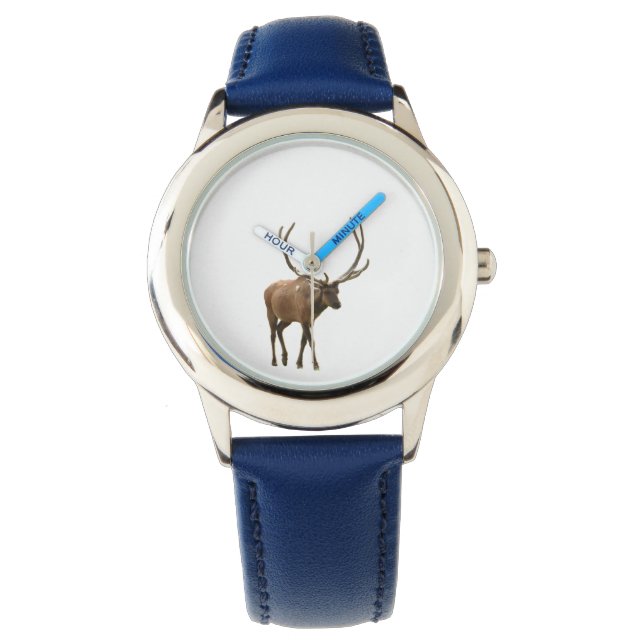 Montre Bezel ajustable pour enfant avec wapiti (devant)