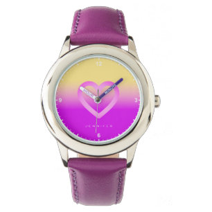 Montre Bicolore ombre rose jaune Dégradé de couleur Nom