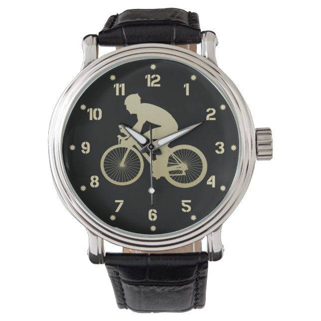 Montre Bicycliste Silhouette Or (devant)