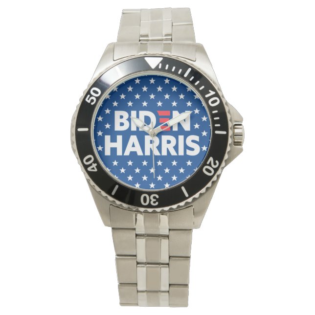 Montre Biden / Harris White Stars Motif Blue (devant)
