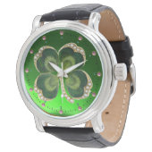 Montre Bijou Shamrock Gold Saint Patrick avec perles (Incliné)