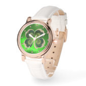 Montre Bijou Shamrock Gold Saint Patrick avec perles (Angle)