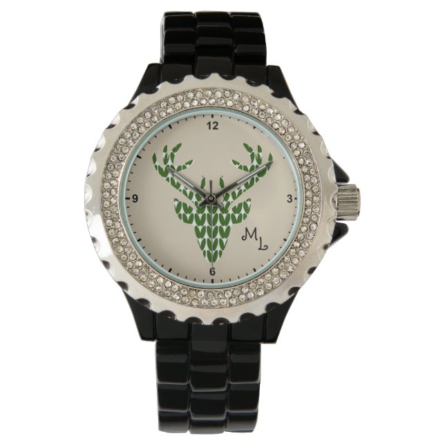 Montre Bijoux Deer Head Hunter Idée cadeau Crème d'ivoire (devant)