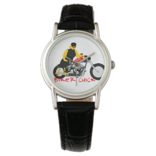 Montre BIKER CHICK assise sur sa moto