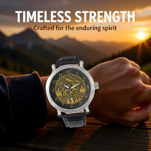 Montre Bison au coucher du soleil dans le paysage de mont