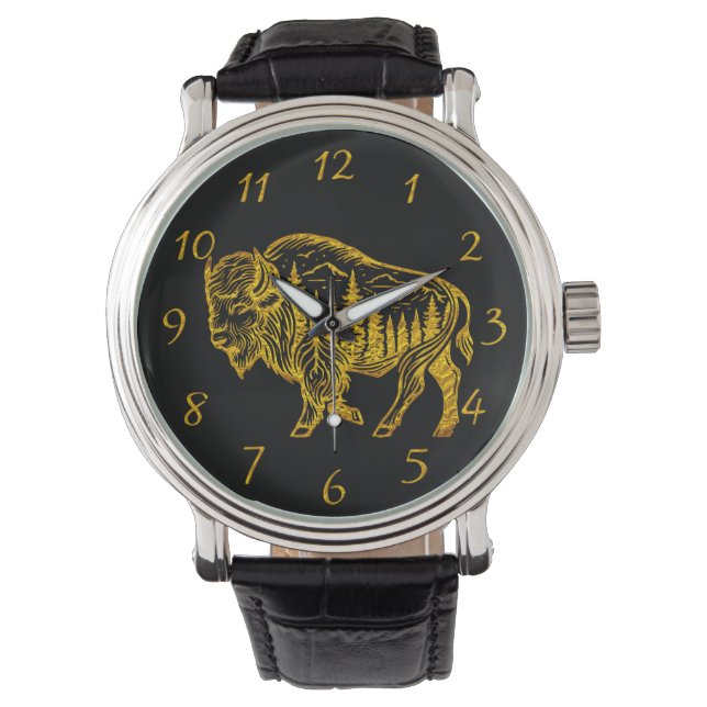 Montre Bison dans une forêt (devant)