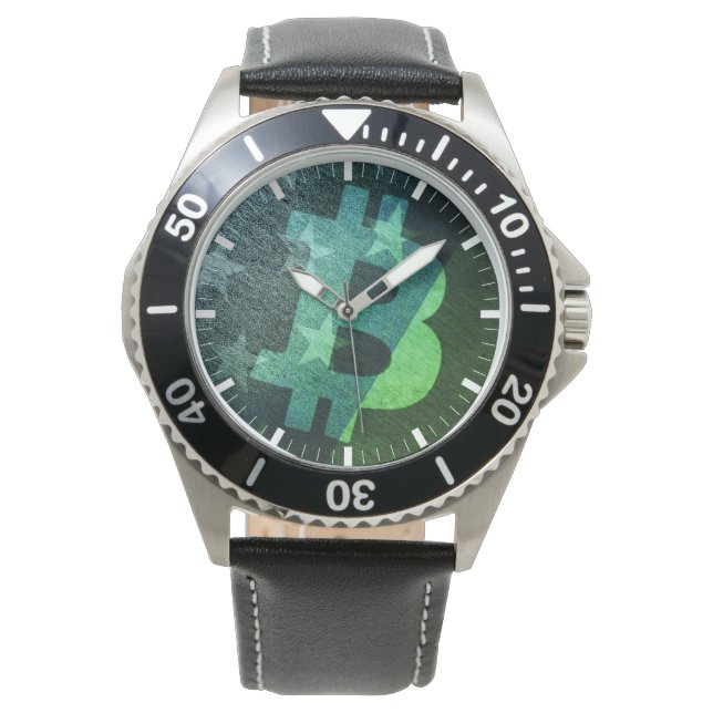 Montre Bitcoin America ₿ (Vert) (devant)