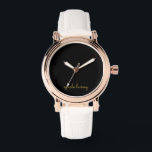 Montre Black and Gold Script  | Stylish Monogram Modern<br><div class="desc">A simple stylish custom monogram design in an casual handwritten in striking monochrome Black. The monogram can easily be personalized to make a design as unique as you are! The perfect trendy gift or accessory for any occasion.</div>