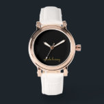 Montre Black and Gold Script  | Stylish Monogram Modern<br><div class="desc">A simple stylish custom monogram design in an casual handwritten in striking monochrome Black. The monogram can easily be personalized to make a design as unique as you are! The perfect trendy gift or accessory for any occasion.</div>