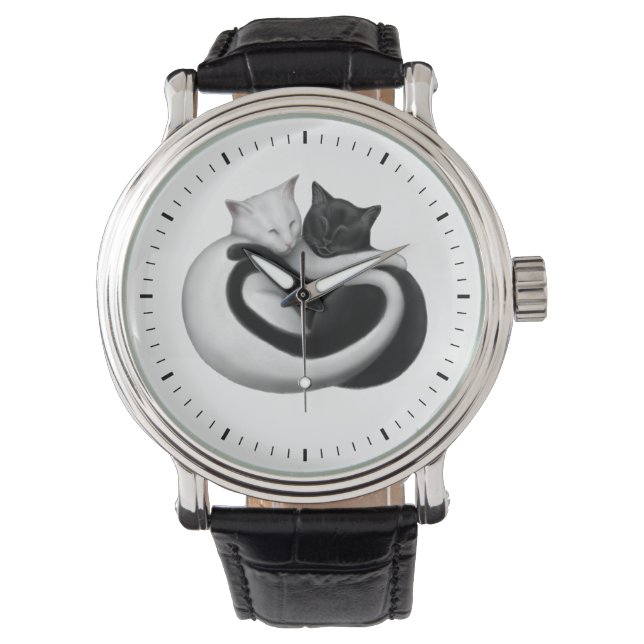 Montre Black and White Love Cats Watch (devant)
