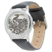 MONTRE BLACK AND WHITE PEACOCK (Incliné)