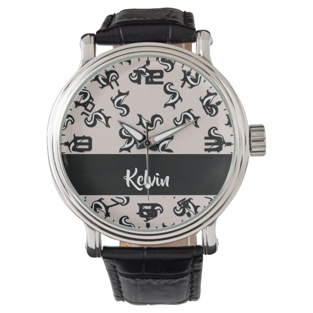 Montre Black and white skunks on rose rose (devant)