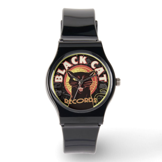 Montre Black Cat Records Watch - Retro Vinyl Jazz (Recto)