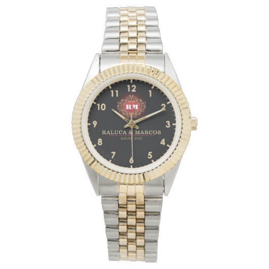 Montre Black Dial Gold Personalized Custom Luxury Timepie (devant)