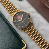 Montre Black Dial Gold Personalized Custom Luxury Timepie