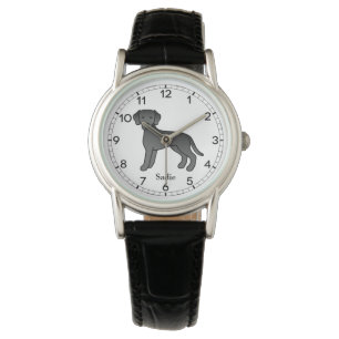 Montre Black Labrador Retriever mignon dessin animé Chien