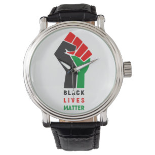 Montre Black Lives Matt poing levé symbole Amer africain