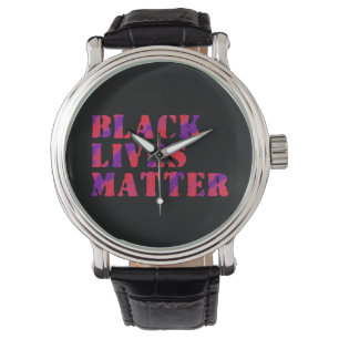 Montre Black Lives Matter Peinture 02 Rouge violet person