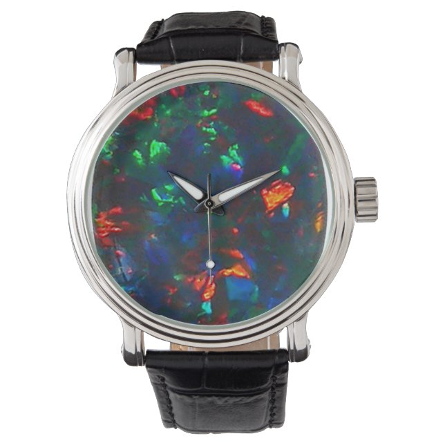 Montre Black Opal Fire Red Green Designer Watch (devant)
