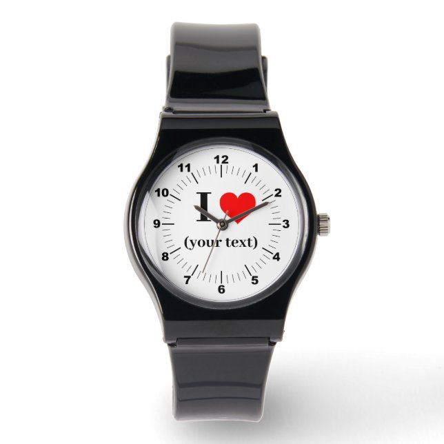 Montre Black Strap Watch - Custom I Heart (ajouter image/ (Recto)